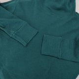 homspun 40/1丸胴テレコタートルネック 232-6286 リブ カットソー エメラルドグリーン レディース ホームスパン【中古】6-0117M∞