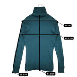 homspun 40/1丸胴テレコタートルネック 232-6286 リブ カットソー エメラルドグリーン レディース ホームスパン【中古】6-0117M∞