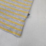 PETIT BATEAU ボーダー XS 長袖Ｔシャツ カットソー ロンＴ グレー イエロー レディース プチバトー【中古】6-0117M∞