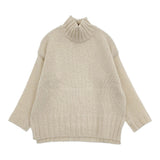 evam eva リニューウールタートルネックニットプルオーバー ハイネック 定価27500円 セーター アイボリー レディース エヴァムエヴァ【中古】5-1115T♪