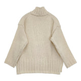 evam eva リニューウールタートルネックニットプルオーバー ハイネック 定価27500円 セーター アイボリー レディース エヴァムエヴァ【中古】5-1115T♪