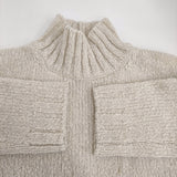 evam eva リニューウールタートルネックニットプルオーバー ハイネック 定価27500円 セーター アイボリー レディース エヴァムエヴァ【中古】5-1115T♪