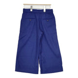 TOMORROWLAND collection ウール混 タックパンツ 34 ベルト付き ワイドクロップド パンツ ブルー レディース トゥモローランド【中古】5-1126T∞