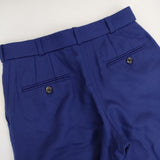 TOMORROWLAND collection ウール混 タックパンツ 34 ベルト付き ワイドクロップド パンツ ブルー レディース トゥモローランド【中古】5-1126T∞