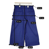 TOMORROWLAND collection ウール混 タックパンツ 34 ベルト付き ワイドクロップド パンツ ブルー レディース トゥモローランド【中古】5-1126T∞