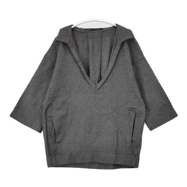 GALERIE VIE ウール スキッパーシャツ サイズ1 ブラウス シャツ チャコールグレー レディース ギャルリーヴィー【中古】5-1120T∞
