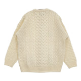 aran WOOLLEN MILLS フィッシャーマンニット カーディガン アイルランド製 サイズM オフホワイト レディース アランウーレンミルズ【中古】5-1121T♪