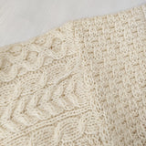 aran WOOLLEN MILLS フィッシャーマンニット カーディガン アイルランド製 サイズM オフホワイト レディース アランウーレンミルズ【中古】5-1121T♪