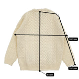 aran WOOLLEN MILLS フィッシャーマンニット カーディガン アイルランド製 サイズM オフホワイト レディース アランウーレンミルズ【中古】5-1121T♪