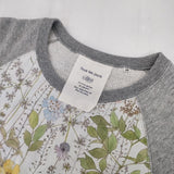 TOUS LES JOURS ボタニカル リバティ 切替 トレーナー スウェット グレー マルチ レディース トゥレジュール【中古】6-0117M∞