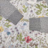 TOUS LES JOURS ボタニカル リバティ 切替 トレーナー スウェット グレー マルチ レディース トゥレジュール【中古】6-0117M∞