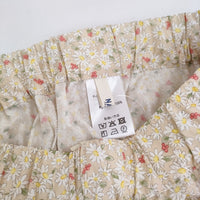 NARU BOTANICAL HARMONY エッグパンツ サイズ1 花柄 イージー パンツ ベージュ ホワイト レディース ナル【中古】5-1011M♪