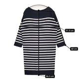 JOURNAL STANDARD L'essage ボーダー ボートネック ウールシルク混 ワンピース ネイビー ホワイト レディース ジャーナルスタンダードレサージュ【中古】5-1121T♪