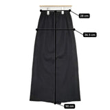 JURGEN LEHL J0143US211 ウールシルク ロングスカート ブラック レディース ヨーガンレール【中古】5-1119T∞