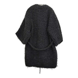 MIHARA YASUHIRO 七分袖 ベルト付き ガウン コート ブラック レディース ミハラヤスヒロ【中古】5-1128T♪