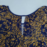 marimekko 52531-45059 KUMARRUS レーヨン ワンピース ネイビー イエロー レディース マリメッコ【中古】6-0510S∞
