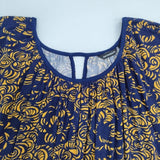 marimekko 52531-45059 KUMARRUS レーヨン ワンピース ネイビー イエロー レディース マリメッコ【中古】6-0510S∞