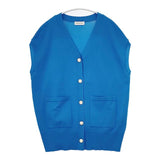 BARNYARDSTORM ゴールドボタン Vネック ニットジレ ベスト ブルー レディース バンヤードストーム【中古】5-1119M∞