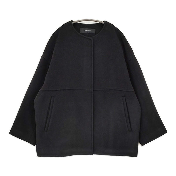 JOURNAL STANDARD スーパー140ビーバーノーカラーショートコート 定価31900円 23AW ブラック レディース ジャーナルスタンダード【中古】5-1022T♪