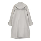 SHIPS ファーダッフルコート 定価57200円 フォックスファー 314-15-0498 サイズ36 ライトグレー レディース シップス【中古】5-1022T♪