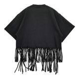 ISABEL MARANT BIANEA スタッズ フリンジハーフスリーププルオーバー 定価92400円 半袖Ｔシャツ カットソー ブラック レディース イザベルマラン【中古】6-0407S♪