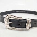 TORY LEATHER レザーウェスタンベルト 定価19800円 サイズ30 革 USA製 ブライドルレザー ベルト ブラック レディース トリーレザー【中古】5-1112G◎