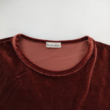 Steven Alan VELOUR LONG SLEEVE PULLOVER ベロア カットソー ワインレッド レディース スティーブンアラン【中古】5-1119T∞