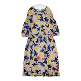 mina perhonen ta8863 marguerite 38 ウール ワンピース ピンクベージュ マルチカラー レディース ミナペルホネン【中古】5-1119T∞