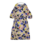 mina perhonen ta8863 marguerite 38 ウール ワンピース ピンクベージュ マルチカラー レディース ミナペルホネン【中古】5-1119T∞