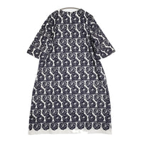 mina perhonen 未使用 flair 刺繍 サイズ38 定価99000円 aba3008 ワンピース 23AW ホワイト ブラック レディース ミナペルホネン【中古】5-1011M♪