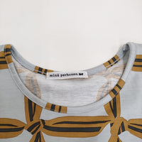 mina perhonen solmio ads8971 38 定価26400円 長袖Ｔシャツ カットソー 25SS ライトブルー ブラウン レディース ミナペルホネン【中古】5-1011M♪