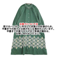 mina perhonen kori リネン 刺繍 シャツワンピース サイズ38 定価88000円 aas3900 22SS グリーン レディース ミナペルホネン【中古】5-1011M♪