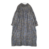 mina perhonen minamo シルクウール 定価81400円 サイズF ワンピース 19AW ネイビー ホワイト ブラック レディース ミナペルホネン【中古】5-1204M∞