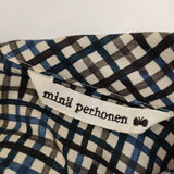 mina perhonen minamo シルクウール 定価81400円 サイズF ワンピース 19AW ネイビー ホワイト ブラック レディース ミナペルホネン【中古】5-1204M∞