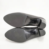 mina perhonen tikki カーフレザー 24.5cm 定価66000円 パンプス ブラック レディース ミナペルホネン【中古】5-1112G◎