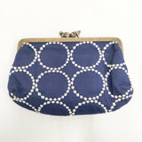 mina perhonen tambourine カドルポーチ がま口 ポーチ ネイビー ホワイト レディース ミナペルホネン【中古】5-1112G◎