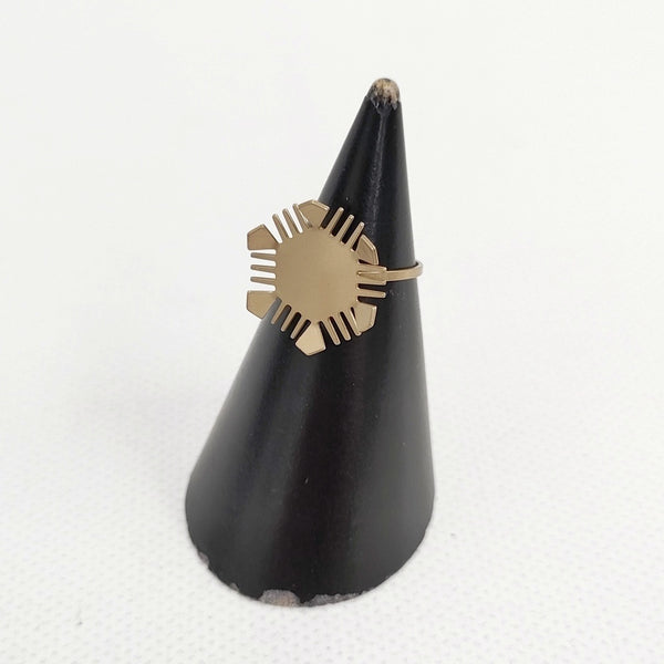 mina perhonen camomille 真鍮 サイズ4 アクセサリー リング・指輪 約4号 ゴールド レディース ミナペルホネン【中古】5-1112G◎