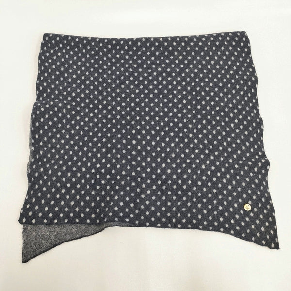 45R/45rpm ウールドット柄 マフラー ストール ネイビー ホワイト レディース フォーティーファイブアールピーエム【中古】5-1112T◎