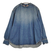 45R/45rpm 45プチデニムのリボンブラウス（重）定価51700円 シャツ 24AW ブルー レディース フォーティーファイブアールピーエム【中古】5-1011M♪