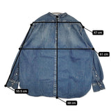 45R/45rpm 45プチデニムのリボンブラウス（重）定価51700円 シャツ 24AW ブルー レディース フォーティーファイブアールピーエム【中古】5-1011M♪