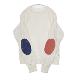 45R/45rpm エルボーパッチ コットン トレーナー スウェット ホワイト レディース フォーティーファイブアールピーエム【中古】6-0115M∞