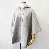 45R/45rpm 双糸裏毛フードポンチョ定価35200円 コットン ポンチョ グレー レディース フォーティーファイブアールピーエム【中古】5-1126T∞