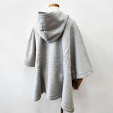 45R/45rpm 双糸裏毛フードポンチョ定価35200円 コットン ポンチョ グレー レディース フォーティーファイブアールピーエム【中古】5-1126T∞