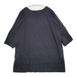 45R/45rpm 袖ボタン コットン 半袖Ｔシャツ カットソー ネイビー レディース フォーティーファイブアールピーエム【中古】6-0406S∞