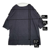 45R/45rpm 袖ボタン コットン 半袖Ｔシャツ カットソー ネイビー レディース フォーティーファイブアールピーエム【中古】6-0406S∞