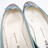 mina perhonen/repetto trickle サイズ39 刺繍 バレエシューズ ブラウン ピンク レディース ミナペルホネン/レペット【中古】6-0208G◎