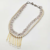 petite robe noire コットンパール キューブ 2連 ネックレス アイボリー レディース プティローブノアー【中古】5-1130G∞