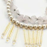 petite robe noire コットンパール キューブ 2連 ネックレス アイボリー レディース プティローブノアー【中古】5-1130G∞