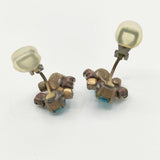 petite robe noire ラインストーン ビジュー イヤリング ブルー マルチカラー レディース プティローブノアー【中古】5-1130G∞