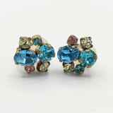 petite robe noire ラインストーン ビジュー イヤリング ブルー マルチカラー レディース プティローブノアー【中古】5-1130G∞